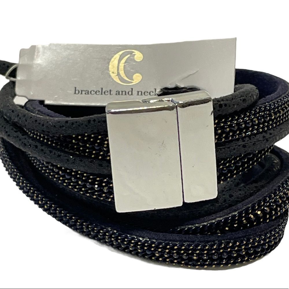 Charming Charlie strand Leather necklace bracelet
